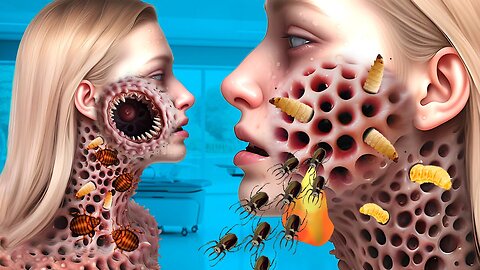 ASMR Animation treatment from infected Face and Neck | Deep Cleaning Animation | 2D Animation
