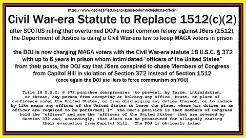 DOJ charging MAGA voters with statute 18 U.S.C (c) 372