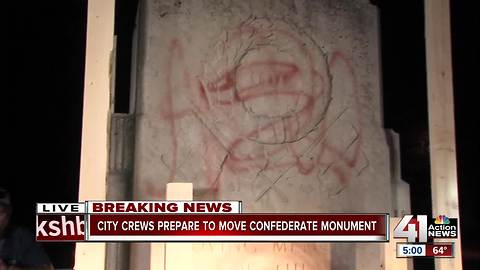 City crews to remove Confederate monument on Ward Parkway