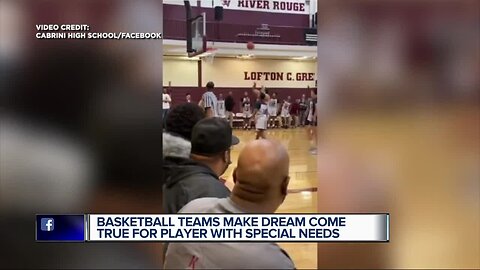 Opposing teams come together to make dreams come true for student with special needs