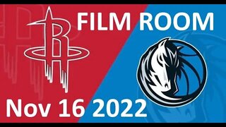 FILM ROOM: Dallas Mavericks vs Houston Rockets (November 16 2022)