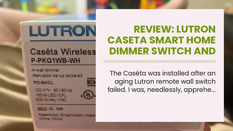 Review: Lutron Caseta Smart Home Dimmer Switch and Pico Remote Kit, Works with Alexa, Apple Hom...