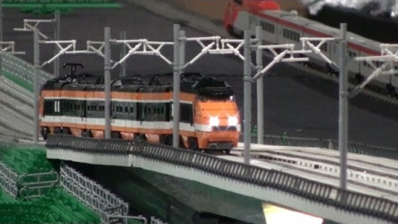 Lego Horizon Express on huge Lego Train bridge