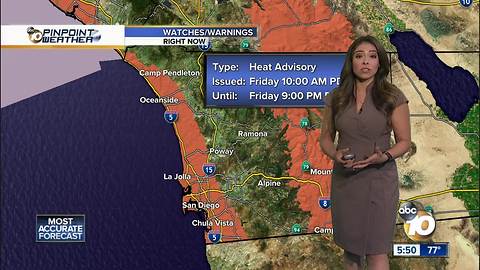 10News Pinpoint Weather with Meteorologist Angelica Campos