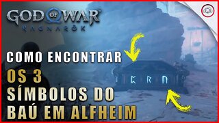 God of war Ragnarok, Como encontrar os 3 símbolos do báu em Alfheim | Super dica
