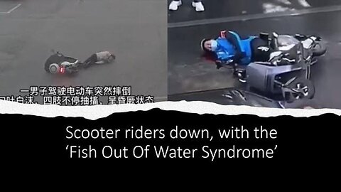 Two scooter riders go down with the 'Fish Out of Water Syndrome' - in seperate incidents