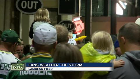 Storms force Packers' fans to briefly evacuate Lambeau Field bowl during Family Night