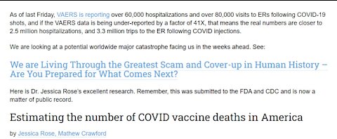 3.3 million trips to ER following Covid Injection