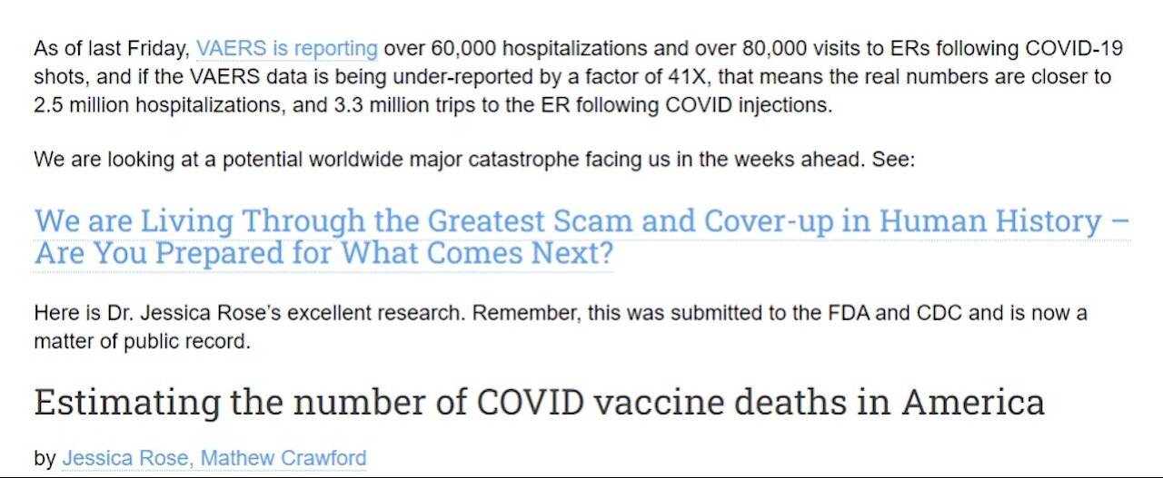 3.3 million trips to ER following Covid Injection