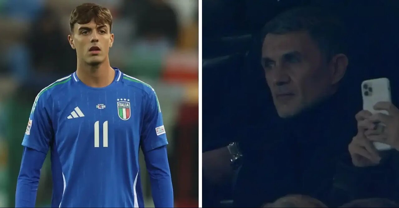 Paolo Maldini llora al ver a su hijo Daniel debutar con la selección de Italia