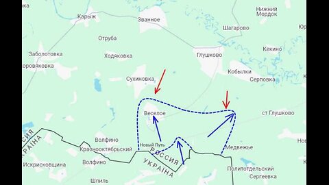 🔼👀 Russian voenkors draw such a map of the approach of AFU in Kursk region!