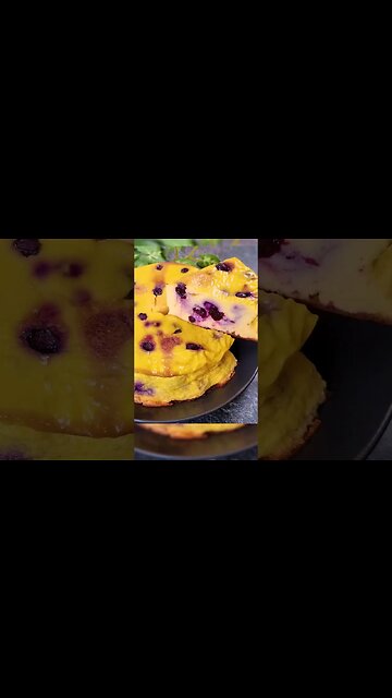 No flour, No Butter, No Oil! Blueberry Yogurt Cake with 5 ingredients!