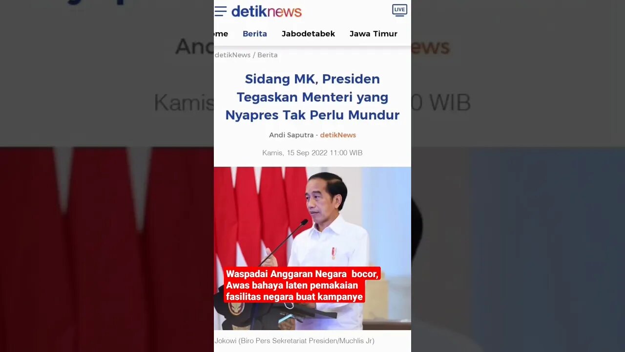 Waspadai Anggaran Negara bocor, Awas bahaya laten pemakaian fasilitas negara buat kampanye..@jokowi