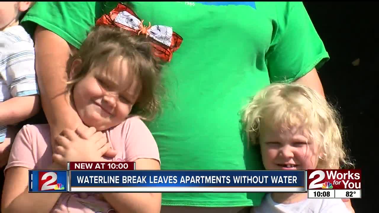 Waterline break leaves apartments without water