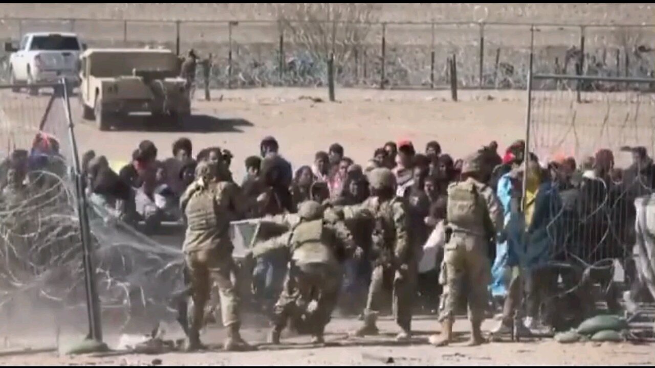 illegals attack & break thru National Guard barracade in El Paso! INVASION!!!