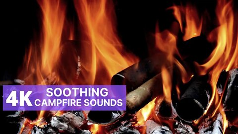 4K HD Crackling Fire Sounds 🔥🔥 | Soothing Campfire Sounds | 🔥 Cozy Crackling Fire 🔥 (no music)