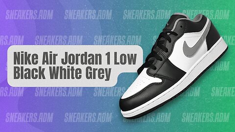 Nike Air Jordan 1 Low Black White Grey (GS) - 553560-040 - @SneakersADM