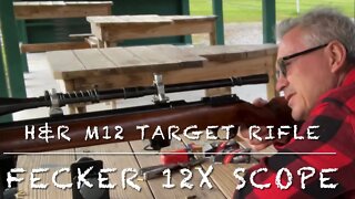 H&R M12 22lr target rifle with 12x Fecker scope. 50 yard groups at the range. Norma Tac22