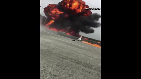 Multiple videos show Cessna crashing into 405 Freeway in Southern California