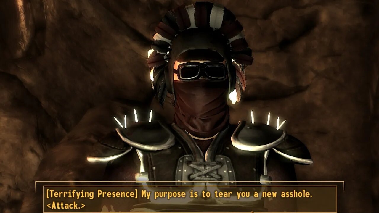 AI Voiced "Terrifying Presence" Perk Speech Check in Fallout New Vegas