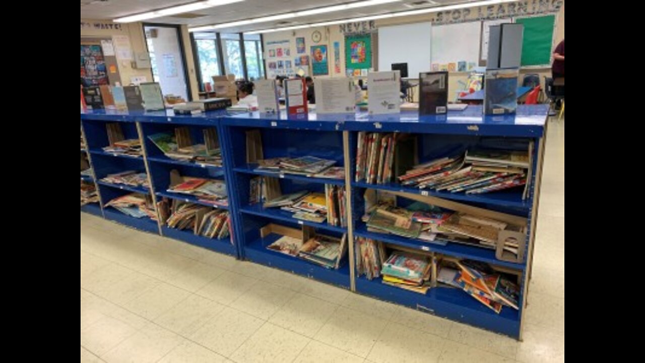 Volunteers spend the summer fixing up, organizing libraries for the school year