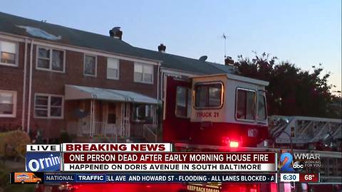 Body discovered in South Baltimore house fire