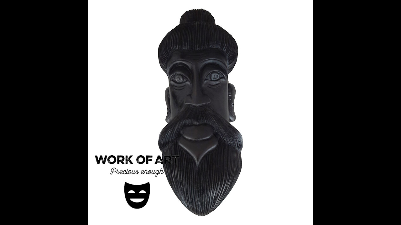 Elegant Handmade Sri Lankan Traditional Bamunu Wooden Mask #3