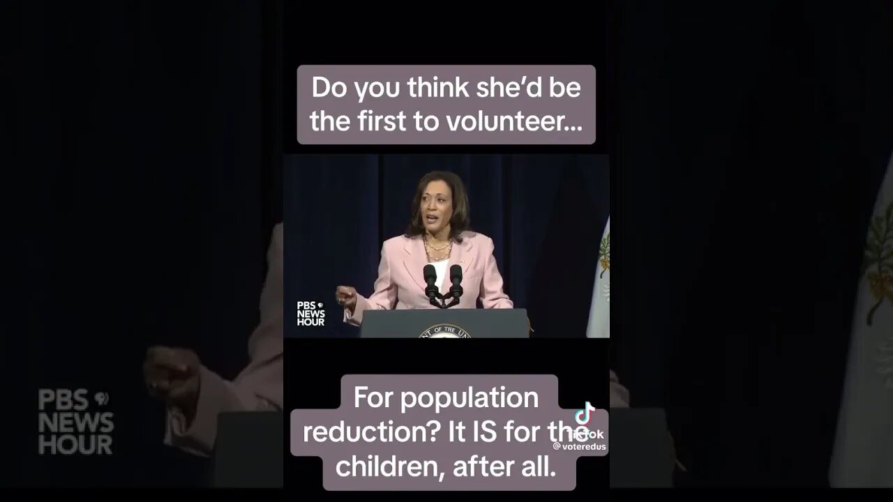 Will She Volunteer First? #kamalaharris #kamala #USA #populationcontrol