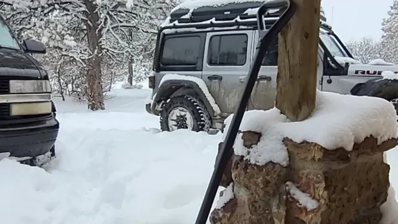 Livestream Shoveling 100ft Driveway with 12" Fresh Powder