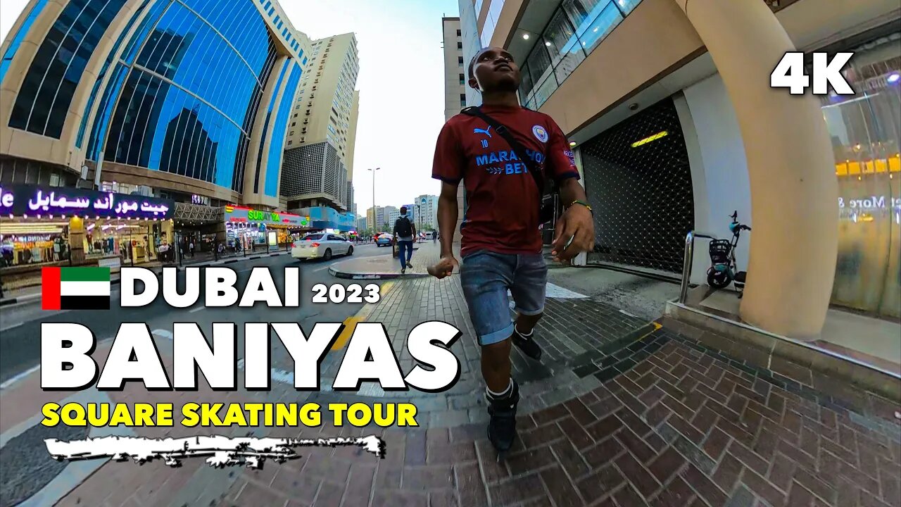 🇦🇪Dubai, Buniyas Square Deira - Skating & Walking Tour 4K