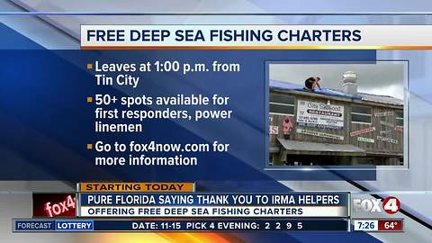 Fishing charter offers free trip to Irma recovery workers