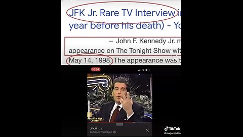 JFK JR RARE INTERVIEW 1998 before his death