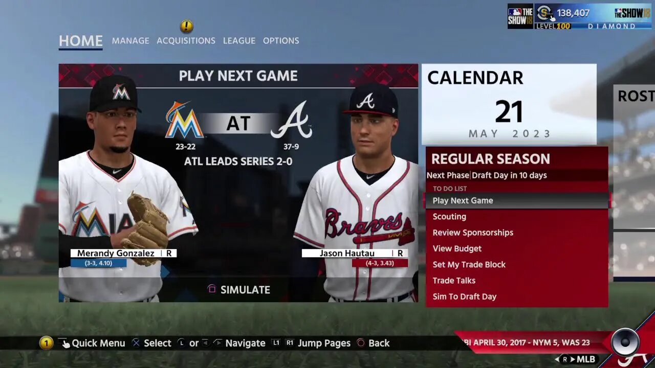 Braves Dynasty S:6 2023 G:46 VS Miami (36-9)