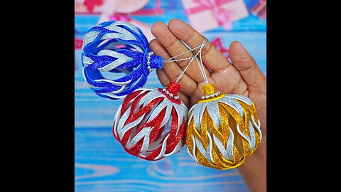 Beautiful Christmas Ornaments😍DIY Xmas Ball Making❄️Handmade Crafts For Christmas Tree Decorations🌲