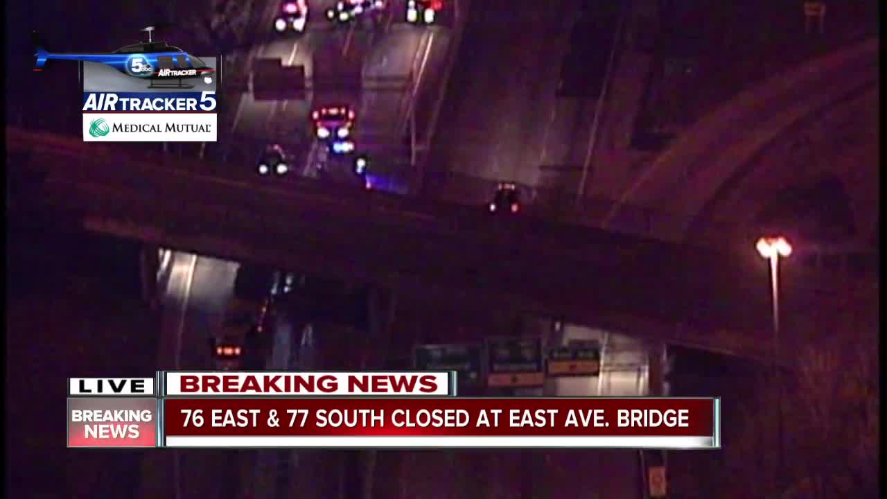 I-76 east and I-77 south closed at East Avenue bridge