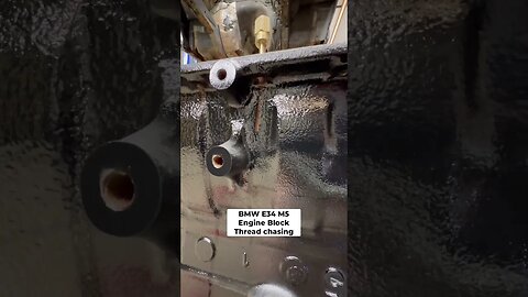 BMW E34 M5 Engine Block Thread Chasing #shorts #bmw #cars #automotive #diy #bmwm5 #bmwe34 #mechanic
