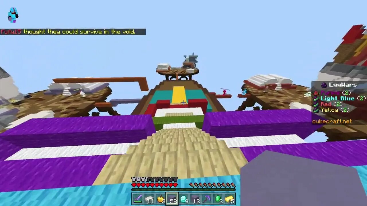 Rushing Noobs in Cubecraft Eggwars is so hectic