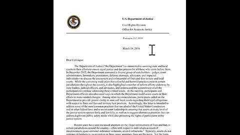 Get Out Of Jail Free DOJ Letter To Corrupt Courts- Child Support-