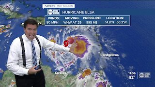 Hurrican Elsa slows just ahead of Saturday surge