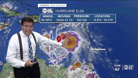 Hurrican Elsa slows just ahead of Saturday surge