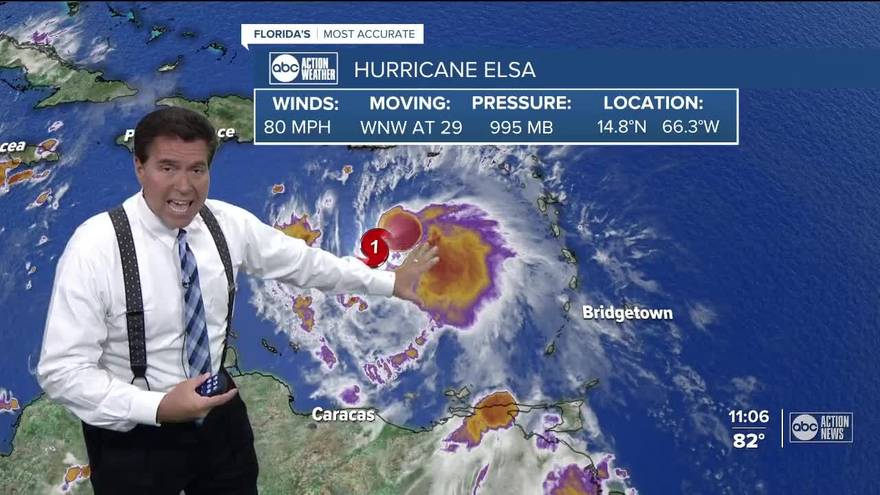 Hurrican Elsa slows just ahead of Saturday surge