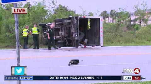 Truck rollover closes Joel Boulevard in Lehigh Acres