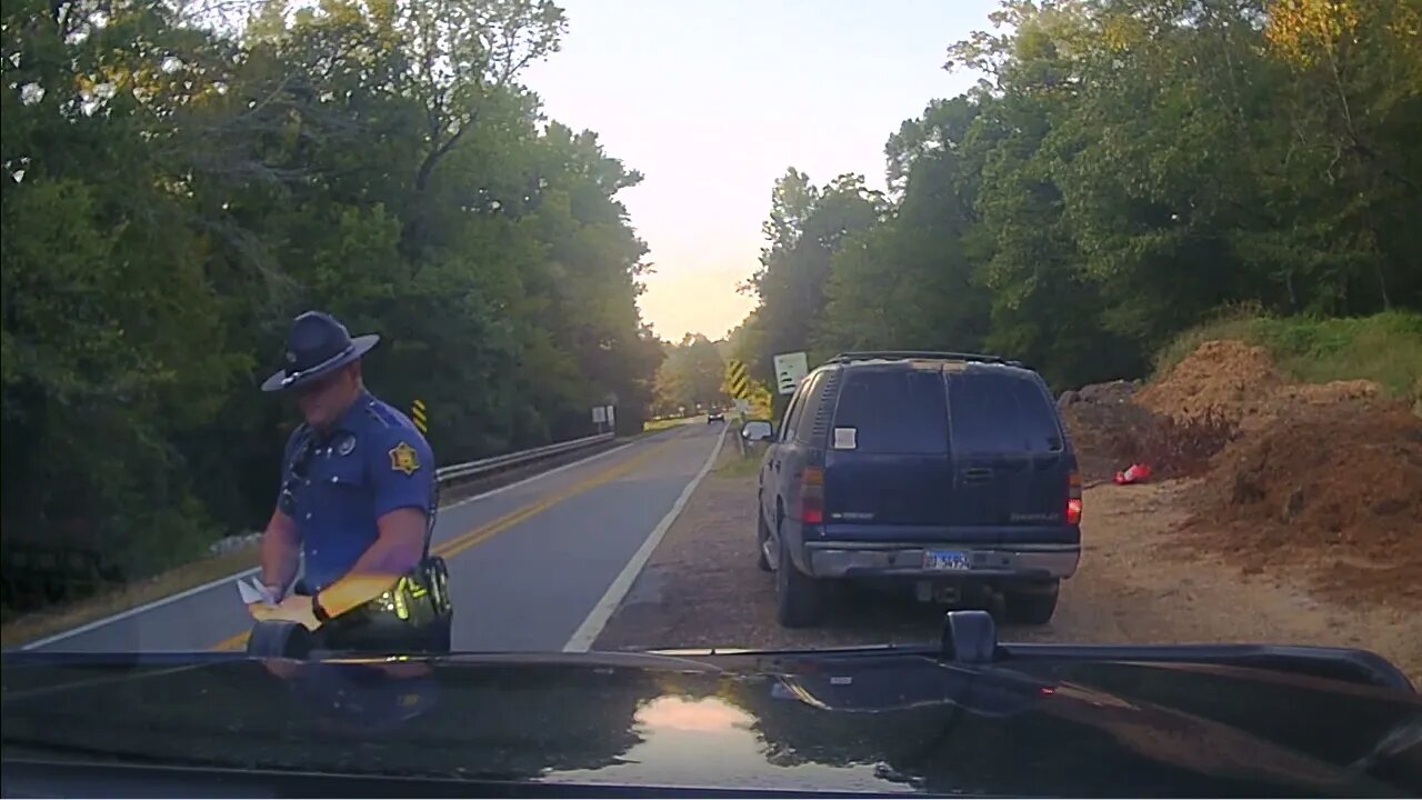 Arkansas State Police Trooper Plyler Stops Vehicle On AR 203 09/03/23