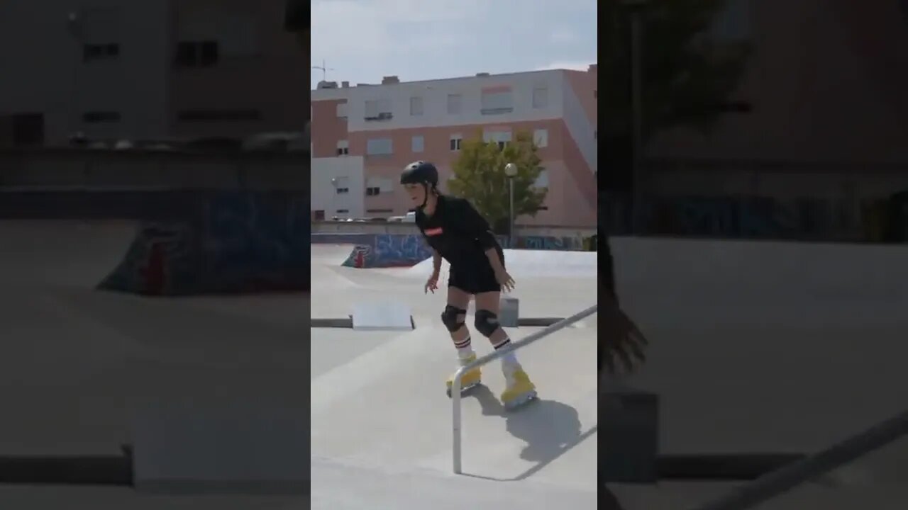 First Time With Inline Skates At Skatepark