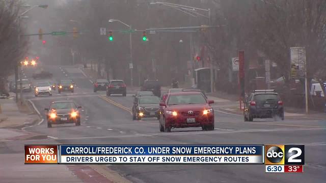 Carroll, Frederick Counties activate Snow Emergency Plans