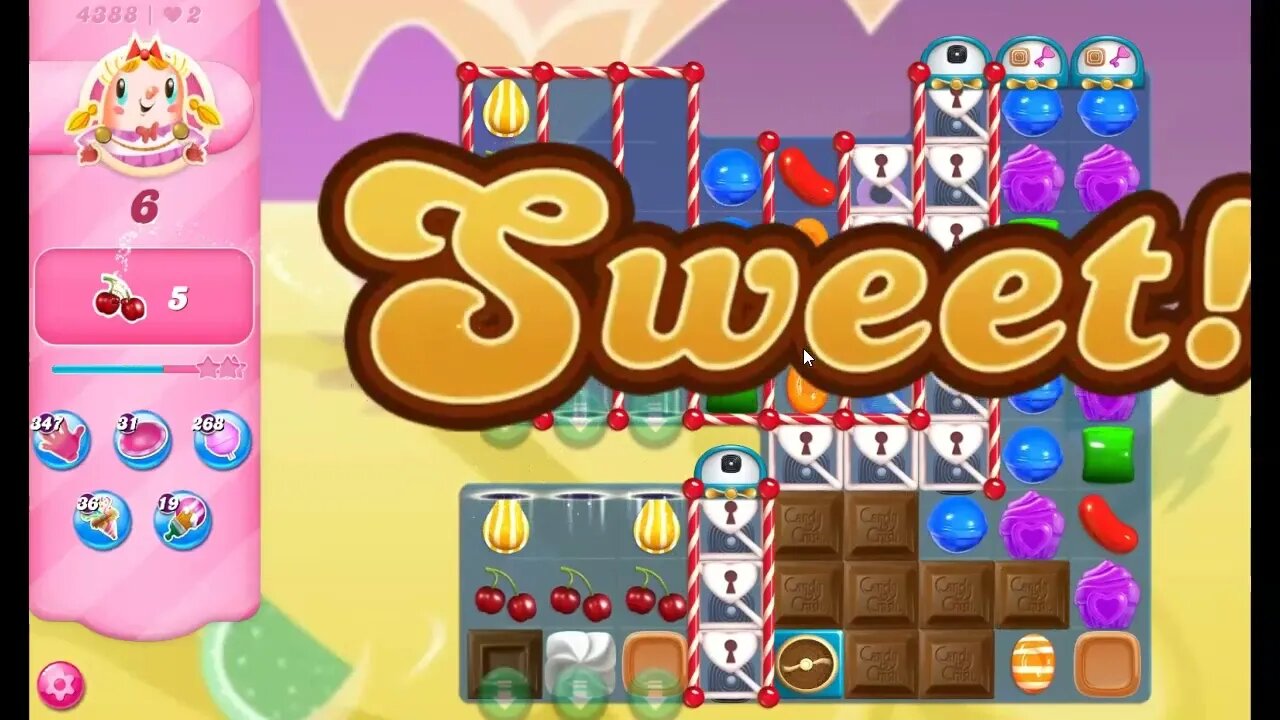 Candy Crush Level 4388 Talkthrough, 18 Moves 0 Boosters