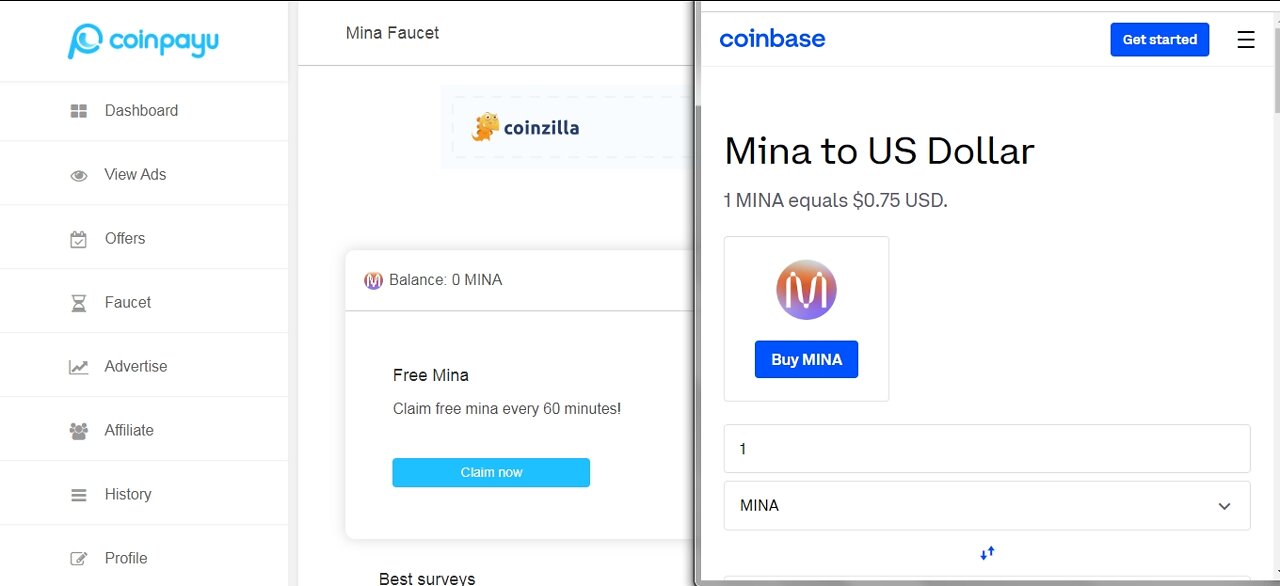 How To Get Free 1067 Mina MINA Cryptocurrency At Coinpayu Every 60 minutes With Proof