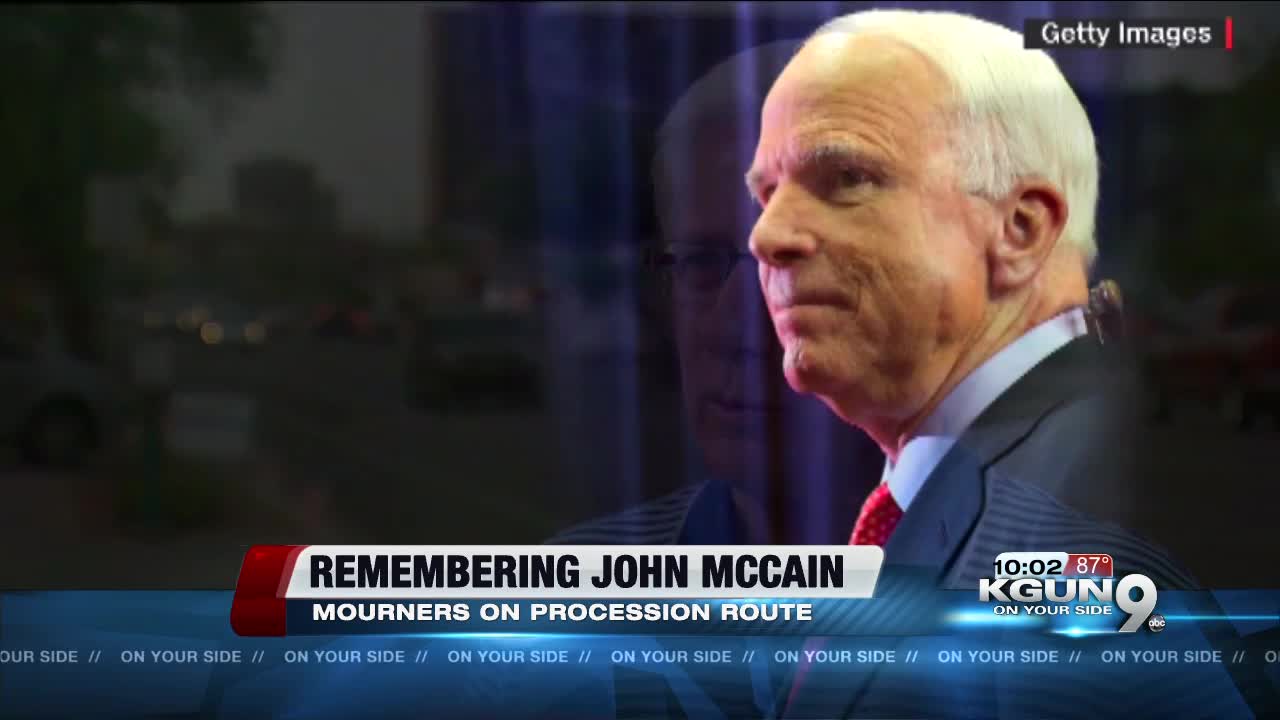 Thousands line the procession route to see late Senator John McCain
