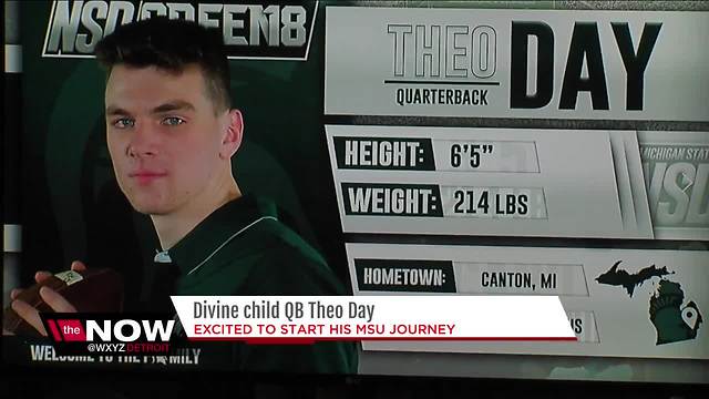 Divine Child quarterback Theo Day at MSU