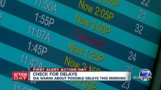 Check for delays at Denver International Airport as snow moves out